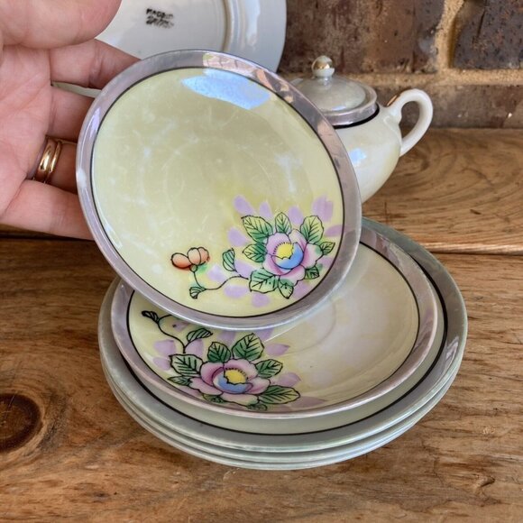 VTG Japan Childs LUSTERWARE TEA SET Random Pieces Lot Discoloration - Picture 16 of 16